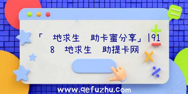 「绝地求生辅助卡蜜分享」|918绝地求生辅助提卡网